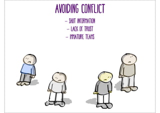 Avoiding conflict 
- Shut information 
- lack of trust 
- Immature teams 
 