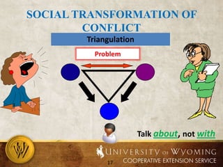 Social Transformation of ConflictTriangulationProblemTalk about, not with