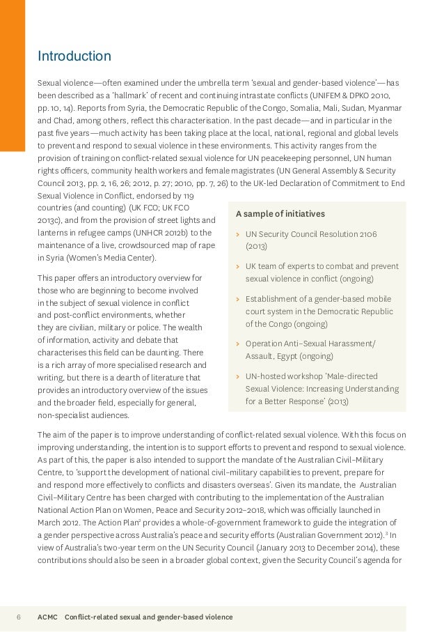 sexual and gender based violence in armed conflict