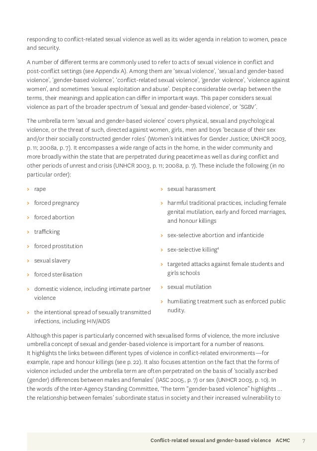 Research paper gender based violence