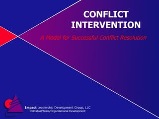 CONFLICT INTERVENTION A Model for Successful Conflict Resolution  
