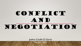 Conflict
and
Negotiation
Joahna Cecille D. Garcia
Ma. Ed. - SAS
 
