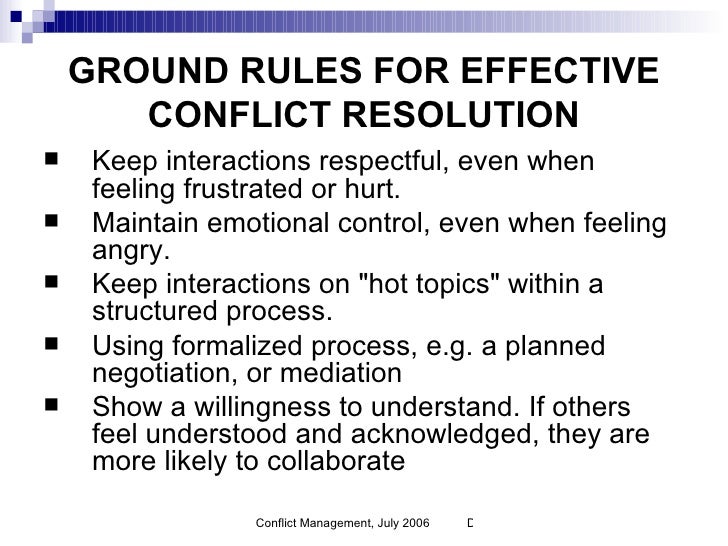 Conflict management