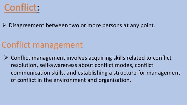 Key elements of conflict resolution