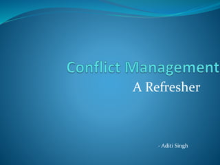 A Refresher
- Aditi Singh
 