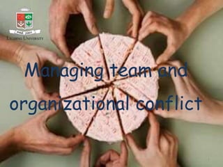 1
Managing team and
organizational conflict
 