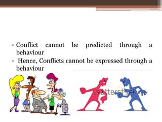 • Conflict cannot be predicted through a
behaviour
• Hence, Conflicts cannot be expressed through a
behaviour
 