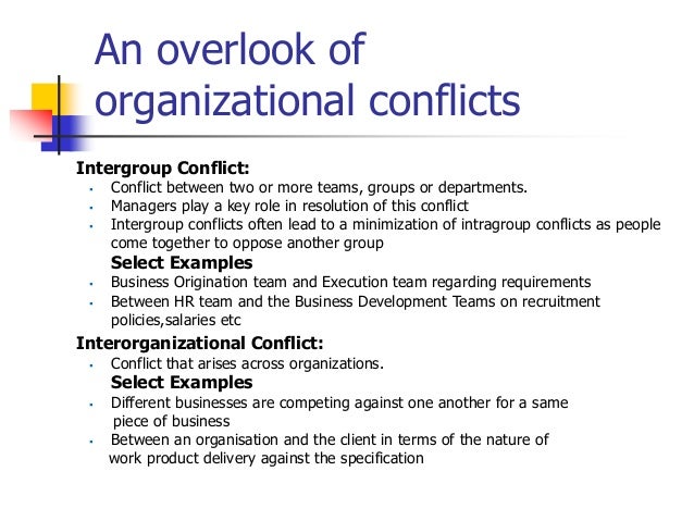 conflict in a team examples
