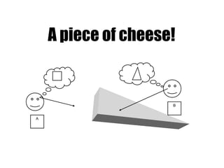 A piece of cheese! A B 