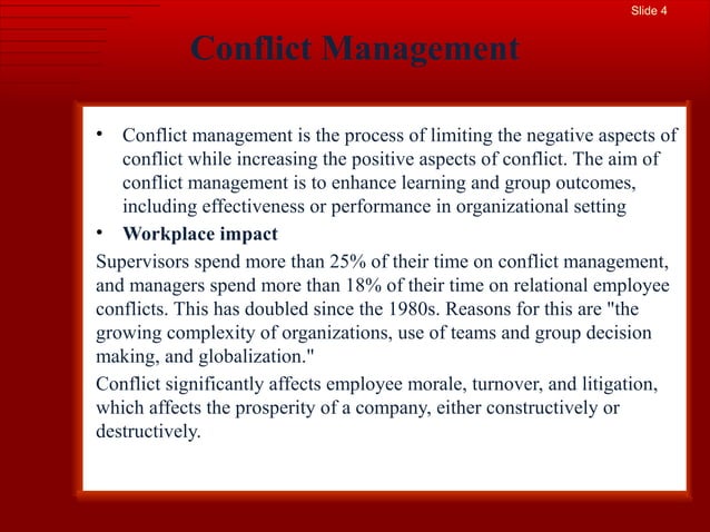 Conflict management presentation | PPT | War and Conflicts