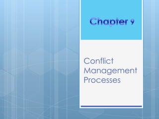 Conflict
Management
Processes
 
