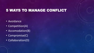 Conflict management | PPTX