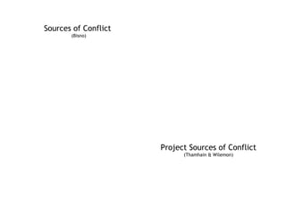 Sources of Conflict
       (Bisno)




                      Project Sources of Conflict
                            (Thamhain & Wilemon)
 