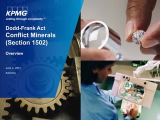 Dodd-Frank Act
Conflict Minerals
(Section 1502)
Overview


June 2, 2011
Advisory
 