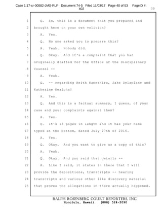 11/3/2017 Can One Attorney Sue The Chief And Defend Him At The Same Time?
http://www.civilbeat.org/2017/01/can-one-attorney-sue-the-chief-and-defend-him-at-the-same-time/ 7/10
]O[]O^OY_SYQ _bZ XOY bRZ bO]O LOJ_OY `[ SY J 1RSYJ_ZbY QJXO ]ZZX Ld
`YNO]MZaO] [ZVSMO Z¾MO] ESYMOY_ Z]]O
8Y RS^ ‹[JQO ]`VSYQ FJ_^ZY JQ]OON bS_R MS_d J__Z]YOd^ _RJ_ 0]OSYO] 