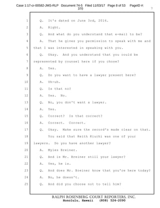 11/3/2017 Can One Attorney Sue The Chief And Defend Him At The Same Time?
http://www.civilbeat.org/2017/01/can-one-attorney-sue-the-chief-and-defend-him-at-the-same-time/ 5/10
7ZYZV`V` J__Z]YOd 0SVV 7J]]S^ZY ^JSN RO bZ`VNY 