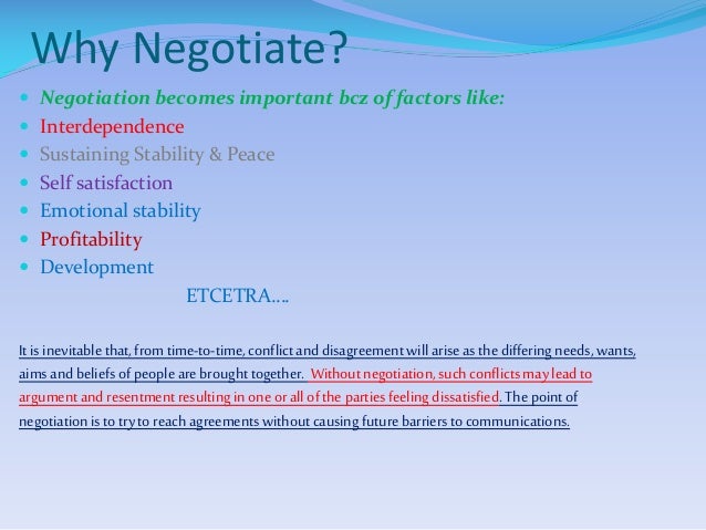 Stages of negotiation 