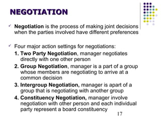 Conflict & negotiation