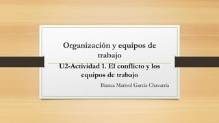 Organización y equipos de
trabajo
U2-Actividad 1. El conflicto y los
equipos de trabajo
Bianca Marisol García Chavarría
 