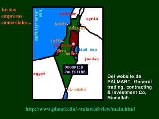 http://www.planet.edu/~walawad/view/main.html Del website de PALMART  General trading, contracting & investment Co, Ramallah En sus empresas comerciales... 