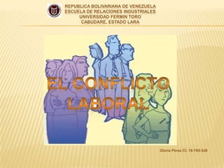 REPUBLICA BOLIVARIANA DE VENEZUELA
ESCUELA DE RELACIONES INDUSTRIALES
UNIVERSIDAD FERMIN TORO
CABUDARE, ESTADO LARA
Gloria Pérez Cl. 18-785-528
 