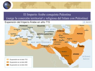 El Imperio Árabe conquista Palestina (surge la conexión territorial y religiosa del Islam con Palestina) 