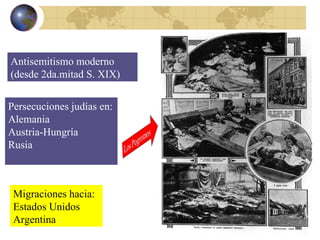 Antisemitismo moderno (desde 2da.mitad S. XIX)   Persecuciones judías en: Alemania Austria-Hungría Rusia Migraciones hacia: Estados Unidos Argentina 