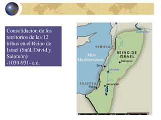 Consolidación de los territorios de las 12 tribus en el Reino de Israel (Saúl, David y Salomón) -1030-931- a.c. 