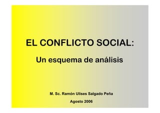 EL CONFLICTO SOCIAL:
Un esquema de análisis
M. Sc. Ramón Ulises Salgado Peña
Agosto 2006
 