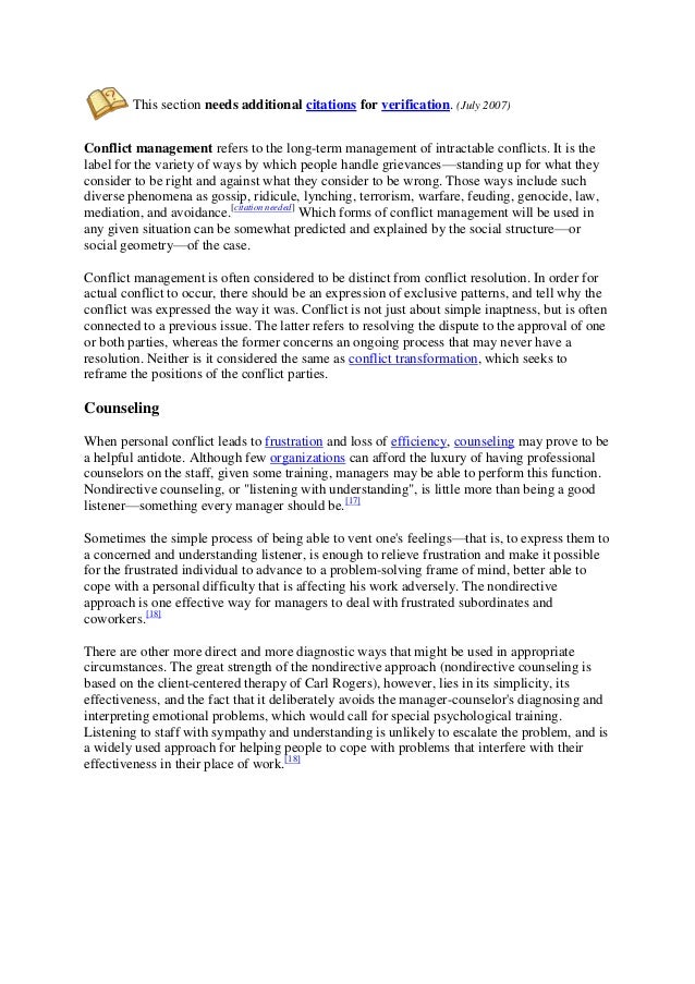 resolving conflicts research paper