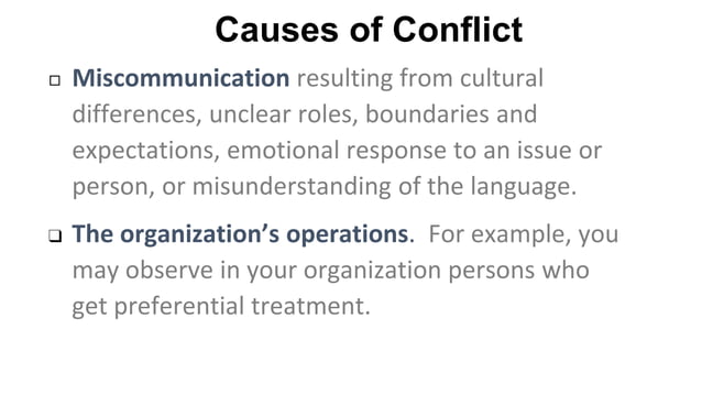 Conflict Resolution explaining the breakdown | PPT
