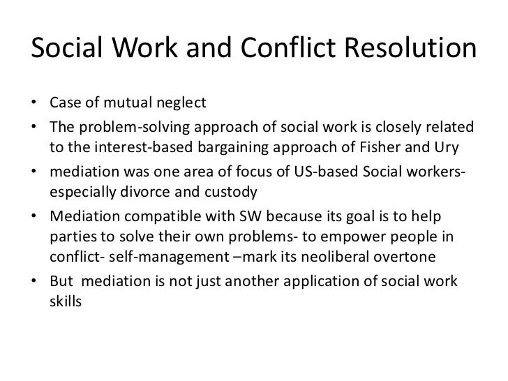Conflict resolution in social work