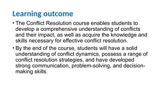 Conflict Resolution Chapter One Lesson One Pptx