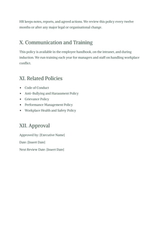 Policy Resolution Group Conflict Resolution Policy Template for HR Managers | DOCX