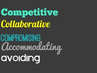 Accommodating
Avoiding
 