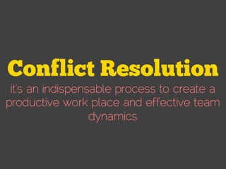 Conflict Resolution Strategies 