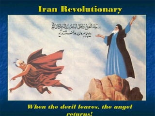 Revolution OccursRevolution Occurs
3. Revolutionaries take 53 American hostages from the US embassy
4. Government imposes a strict code of behavior according to the Shariah and Koran
5. Western books and music are banned and women’s rights laws are overturned
 