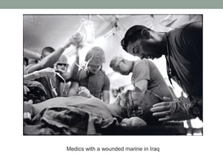Medics with a wounded marine in Iraq
 