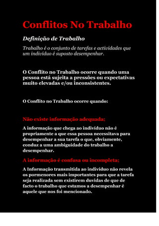 Conflito No Trabalho