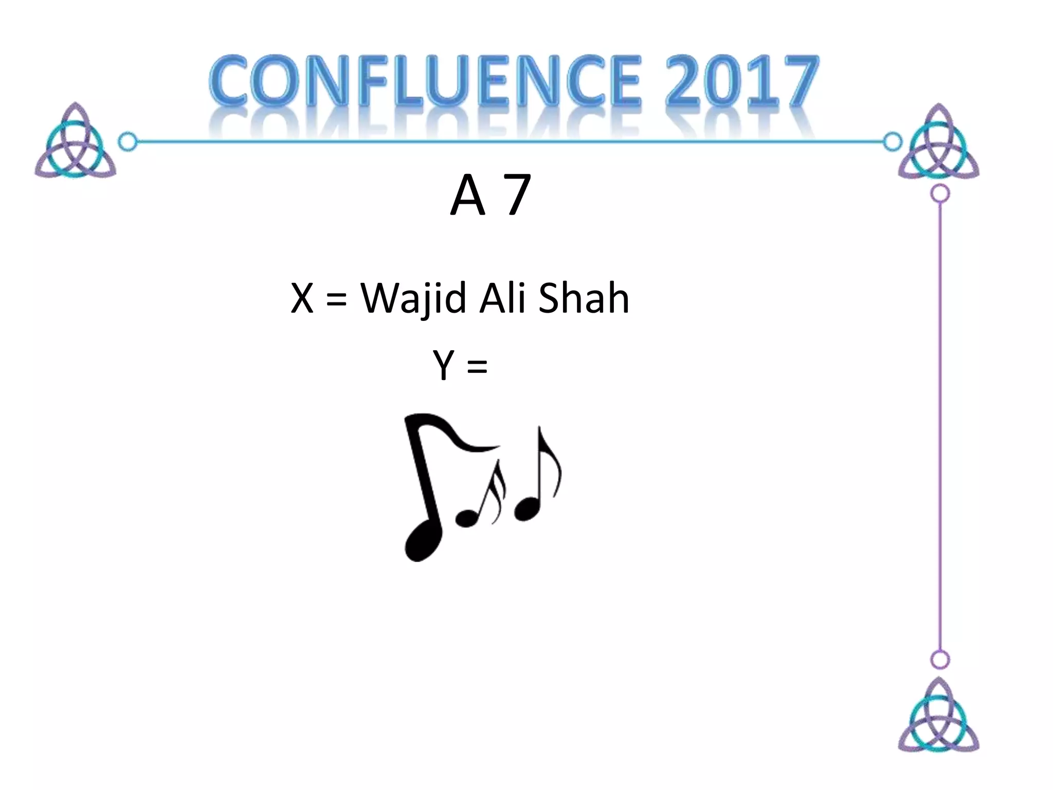 A 7
X = Wajid Ali Shah
Y =
 