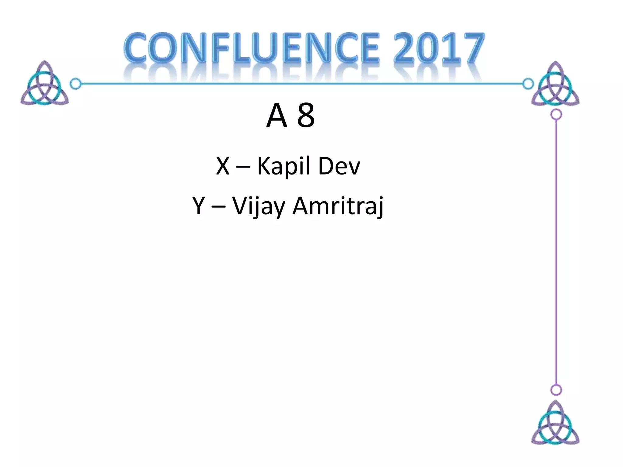 A 8
X – Kapil Dev
Y – Vijay Amritraj
 