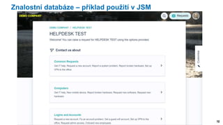 10
Znalostní databáze – příklad použití v JSM
 