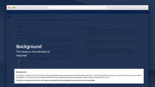 Background
The reasons this decision is
required
 