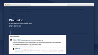 Discussion
A place to discuss things and
share concerns
 