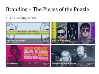 Branding – The Pieces of the Puzzle
• 16 specialty shows

 