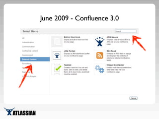 June 2009 - Conﬂuence 3.0
 