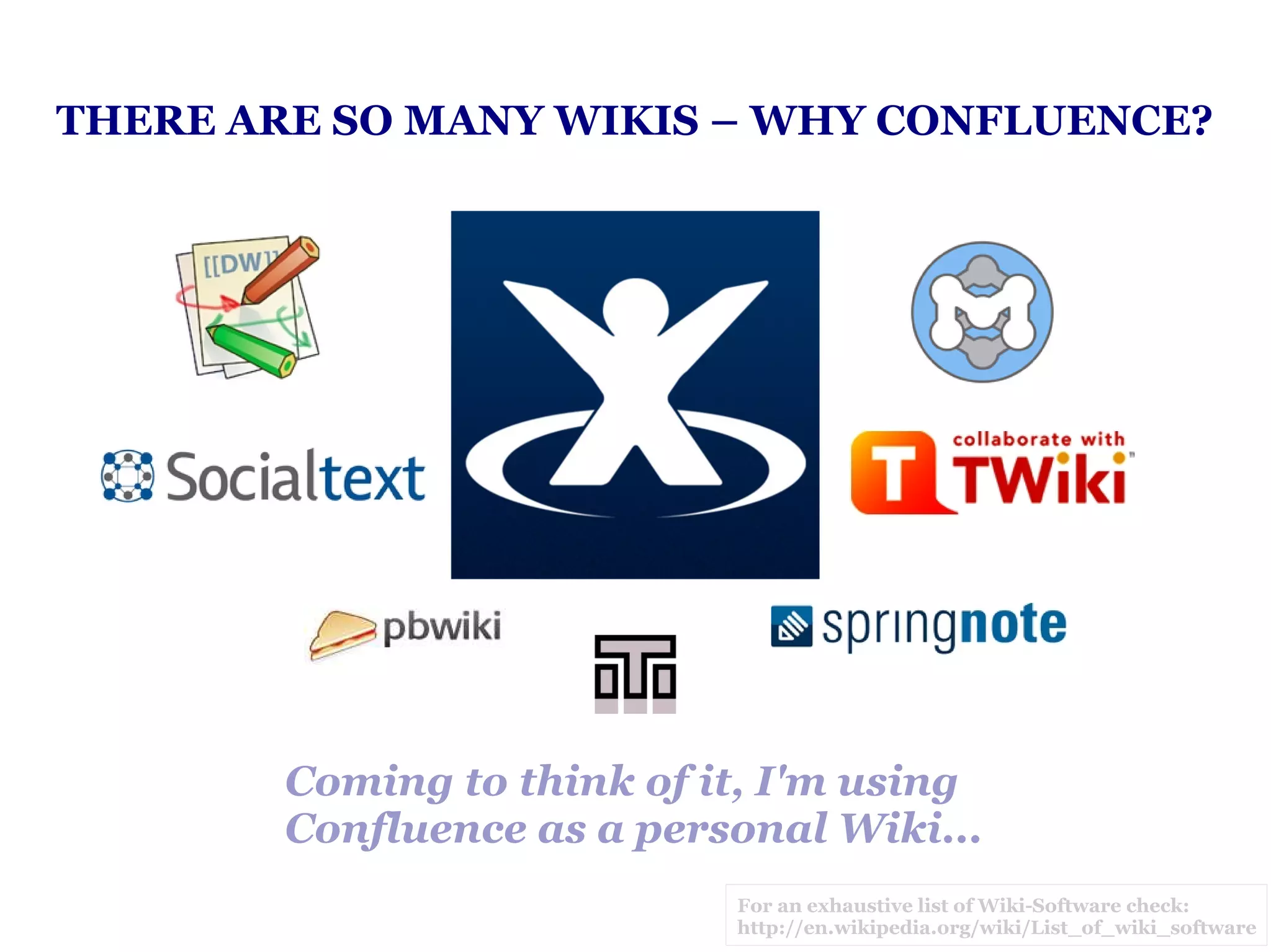 Confluence as Personal Wiki