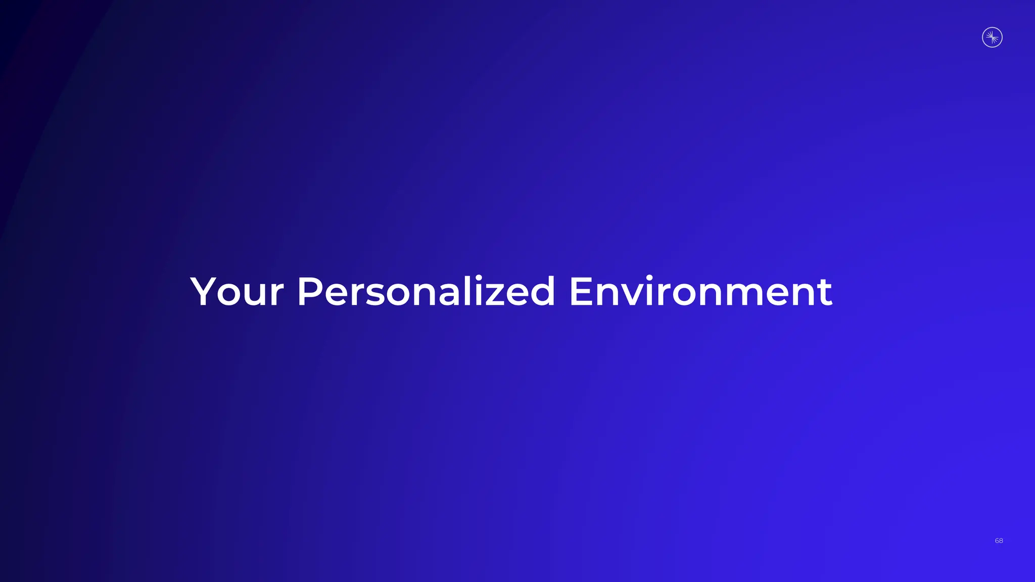 Your Personalized Environment
68
 