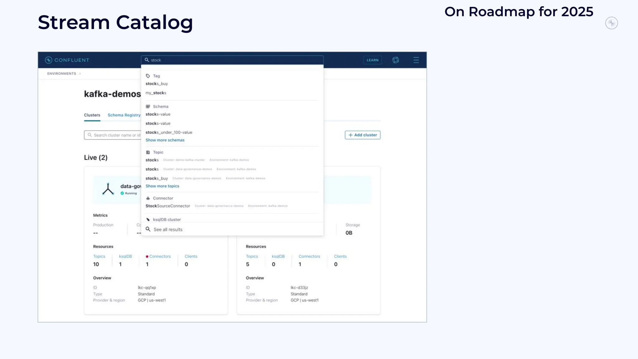 Stream Catalog
On Roadmap for 2025
 