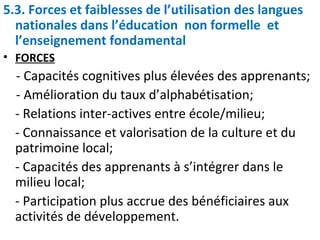 Conférence Nationale sur le projet de Document de Politique Linguistique du Mali: L’état des lieux de l’utilisation des langues nationales dans le systèmes éducatif malien 